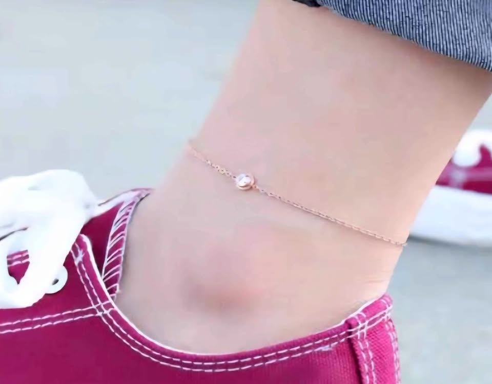 New Cubic Zirconia Rose Gold Ankle Bracelet
