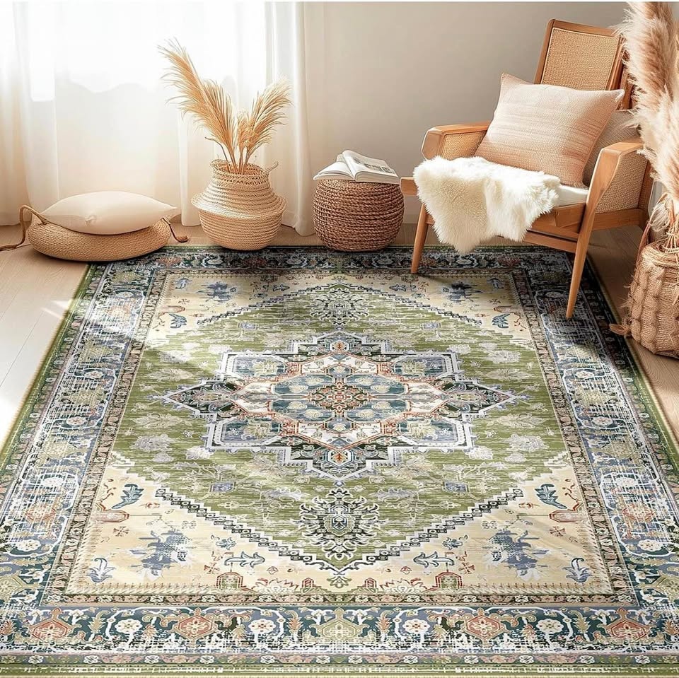 Brand New Area Rug 9x12 Washable Non-Slip Backing