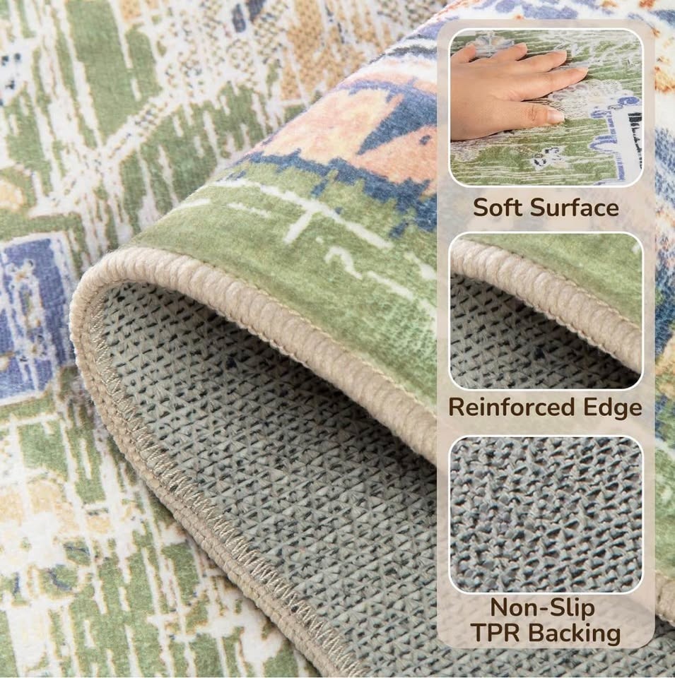 Brand New Area Rug 9x12 Washable Non-Slip Backing - photo 3