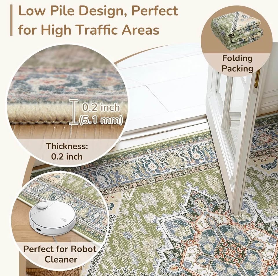 Brand New Area Rug 9x12 Washable Non-Slip Backing - photo 4