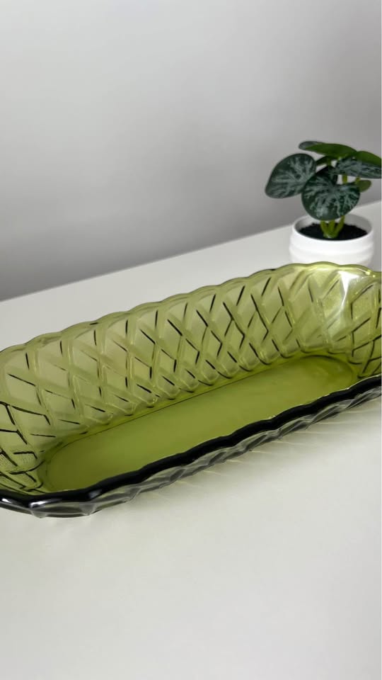 Indiana Green Glass Celery Dish - photo 2