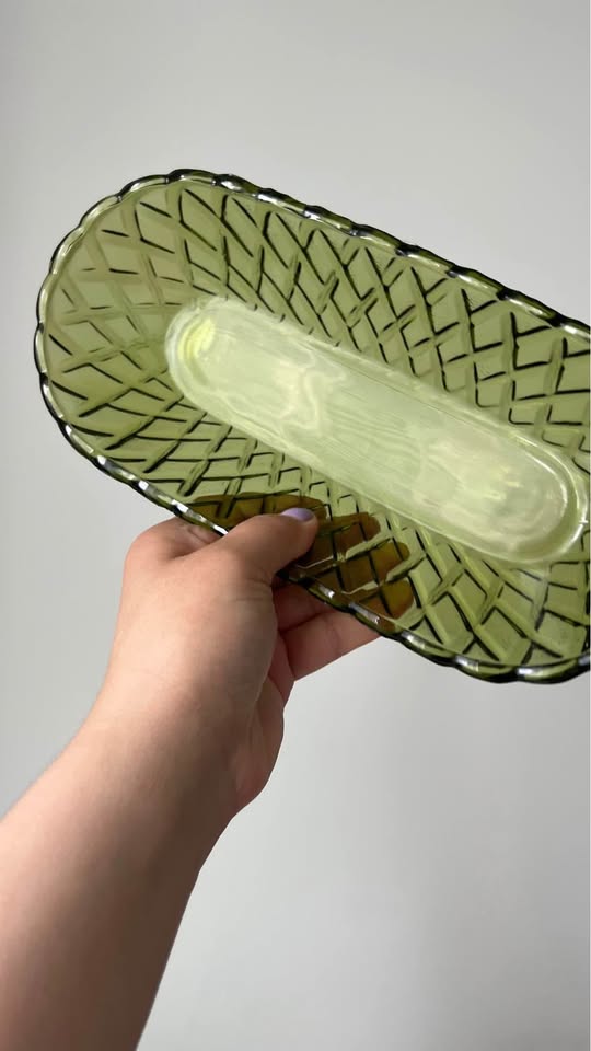 Indiana Green Glass Celery Dish - photo 3