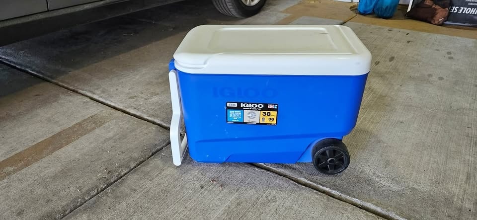 Igloo 38 QT Wheelie Cool Hard Sided Cooler with Wheels, Blue