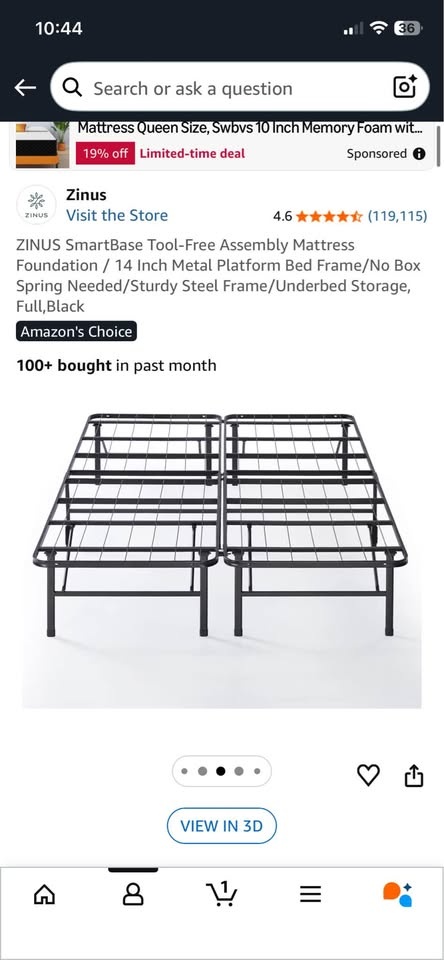 Full Size Foldable Metal Bed Frame - photo 2
