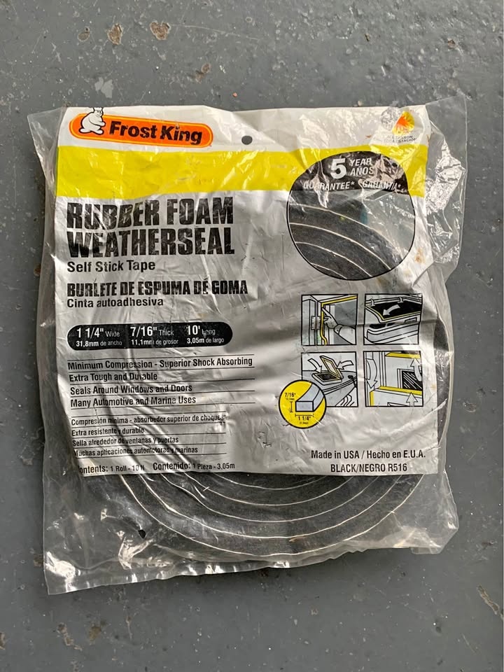 Frost King Rubber Foam Weatherseal Self-Stick Tape