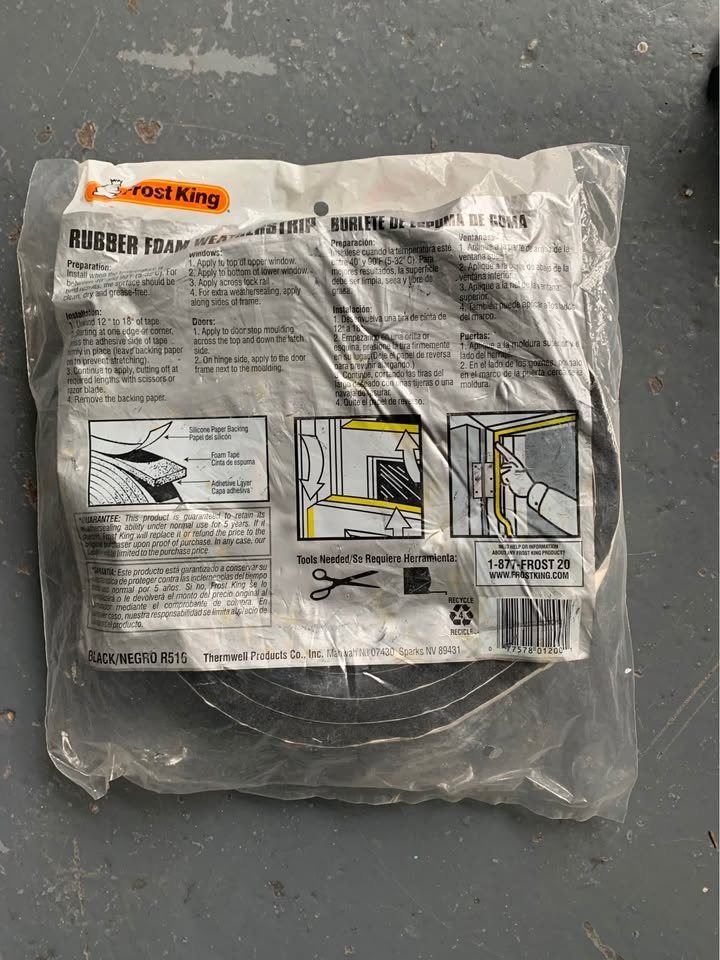 Frost King Rubber Foam Weatherseal Self-Stick Tape - photo 2
