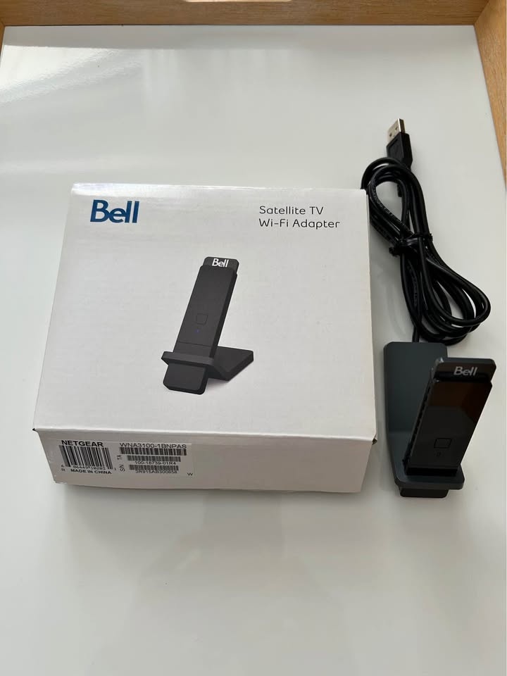 Brand New Bell Satellite TV Wi-Fi Adapter NETGEAR WNA3100-1BNPAS