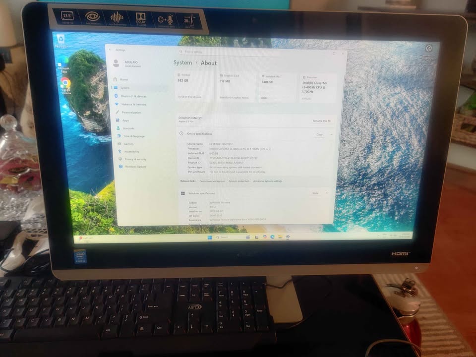Acer All-in-One PC 21.5" i3 6GB RAM 1T Win 11 - photo 4
