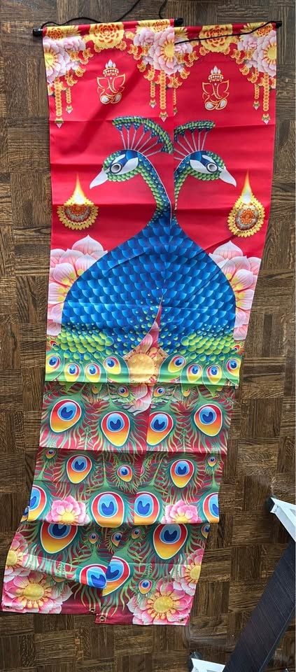 Diwali Porch Banner - Deepavali Festival of Lights Peacock - photo 2