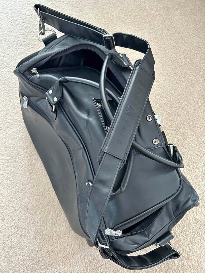Nike Leather Golf Travel Duffel Bag - Black