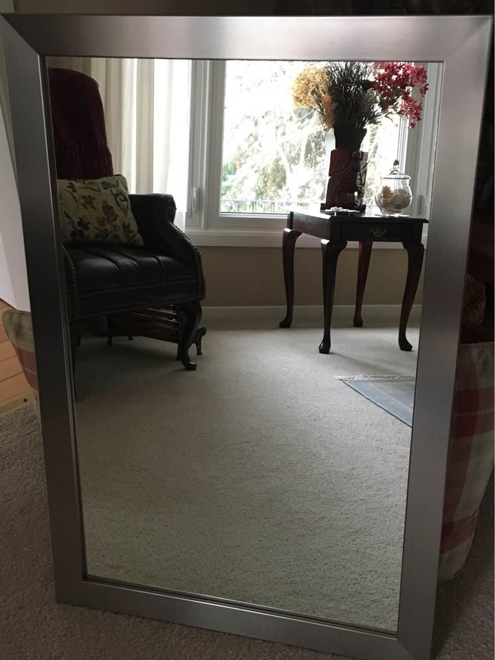 Custom Brushed Nickel Heavy Framed Mirror 24" X 36" - photo 2