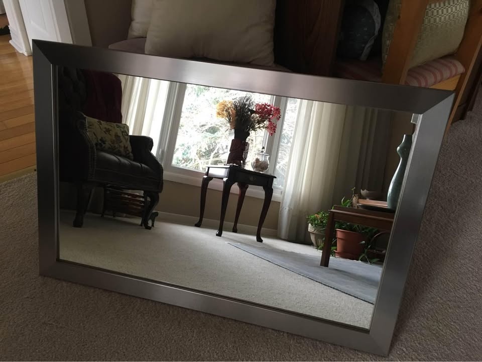 Custom Brushed Nickel Heavy Framed Mirror 24" X 36" - photo 3
