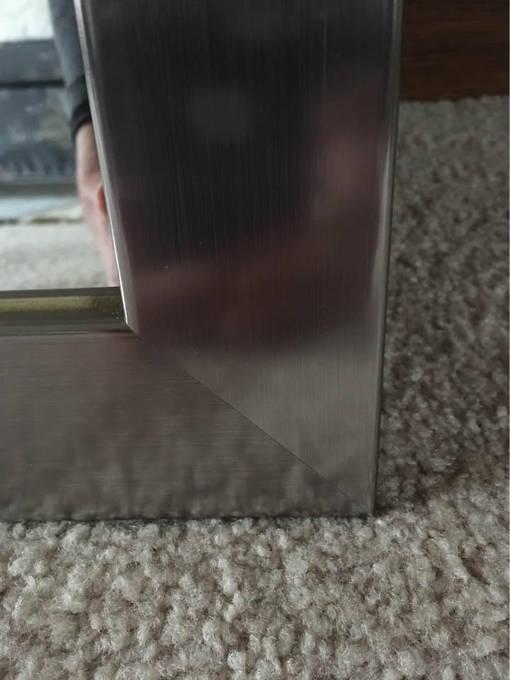 Custom Brushed Nickel Heavy Framed Mirror 24" X 36" - photo 5