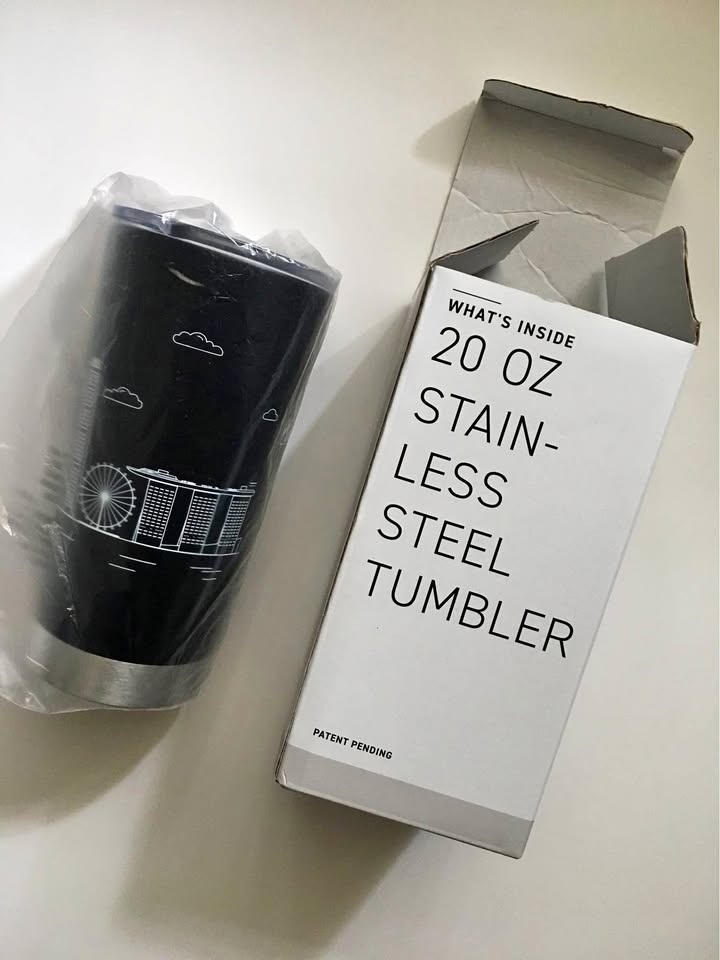 Brand New 591ml Black Double Wall Stainless Steel Tumbler