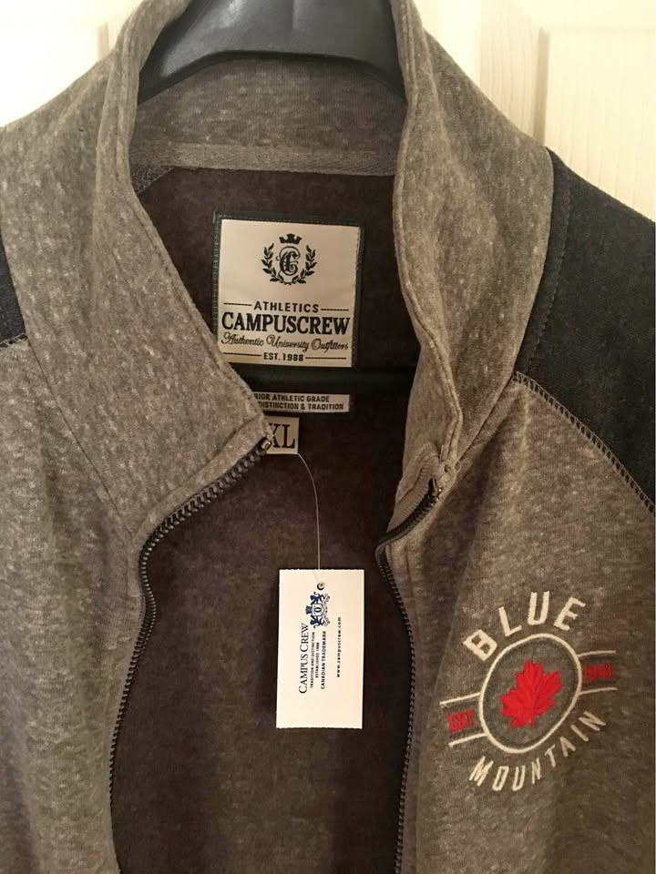 Brand New CampusCrew XL Jacket - Grey/Navy - $40