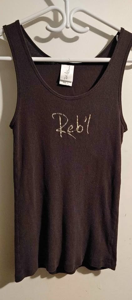 🧡Rihanna Black Tank Top - Reb'l Fleur - Size L