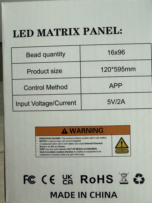 LED Matrix Panel 24" x 5" Flexible Waterproof - photo 3