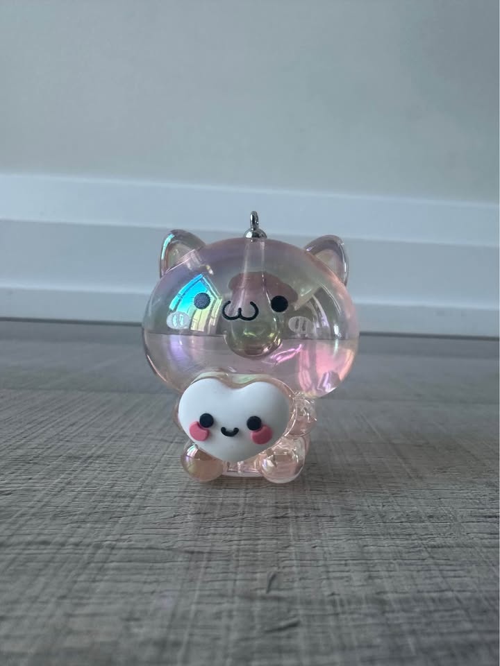 Cute Pink Cat Decor with white heart