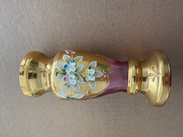 Vintage Bohemian Glass Vase - Made in Czechoslovakia