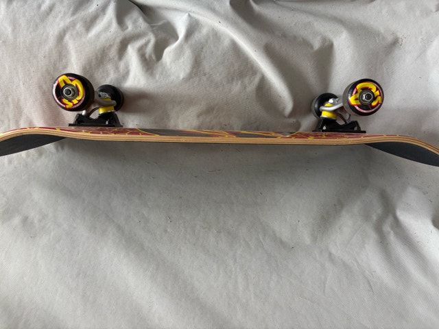 Gently Used Santa Cruz Flame Dot Skateboard Complete - Red 8.25 - photo 2