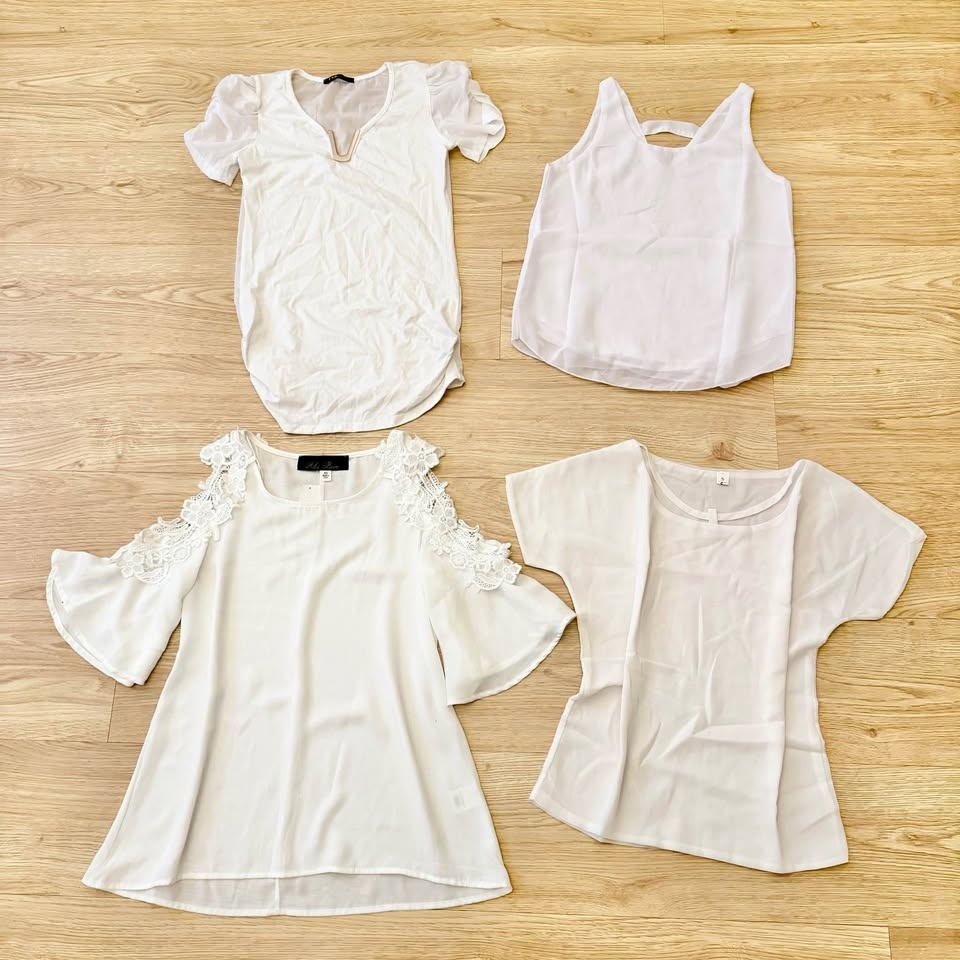 US Size XS: Bundle of 4 White/Cream Tops