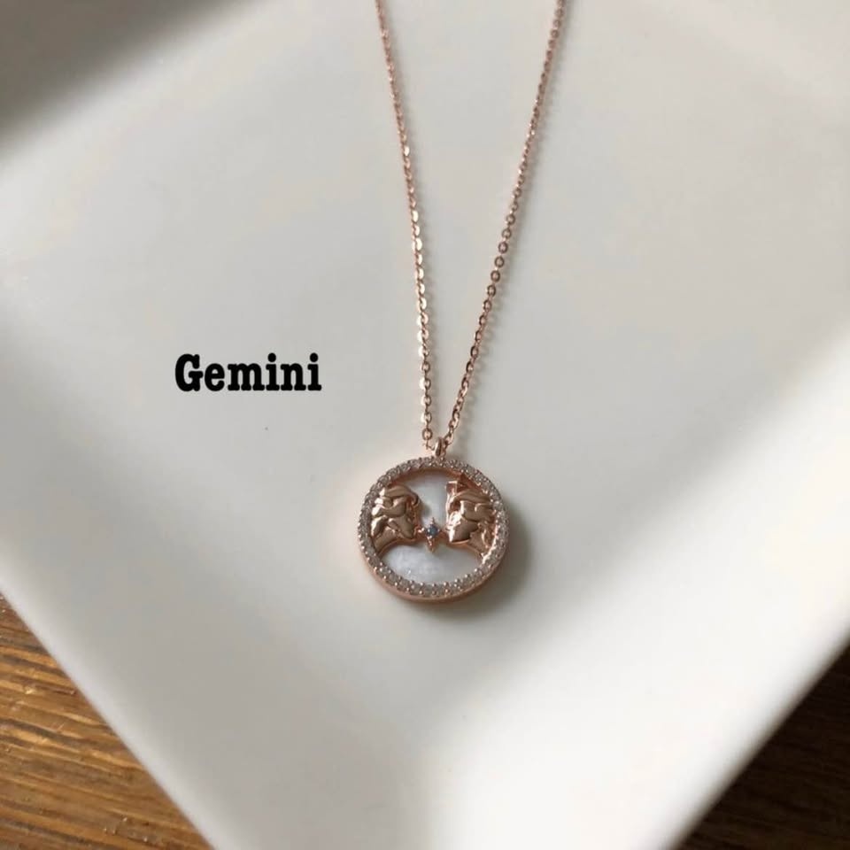 S925 Rose Gold Dainty Zodiac Pendant Necklace - photo 4