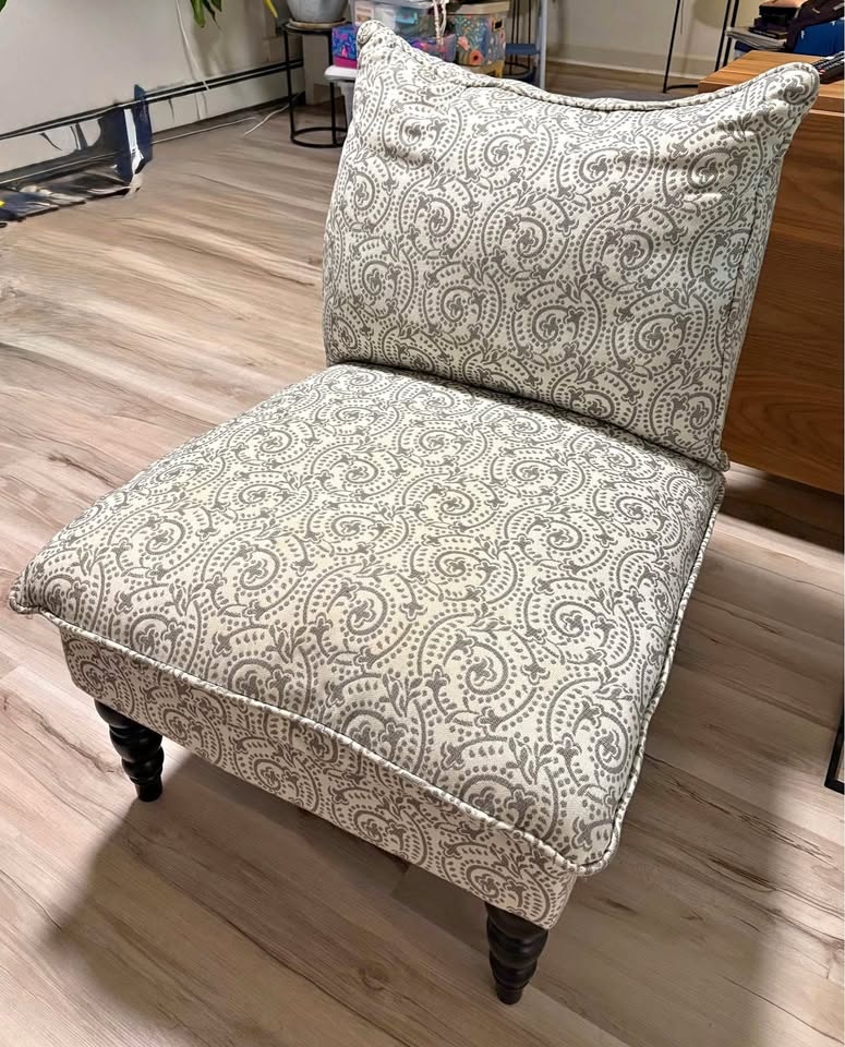 Grey Pattern Accent Chair