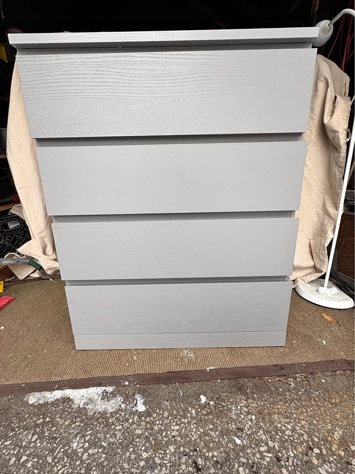 Ikea MALM Grey 4-Drawer Dresser