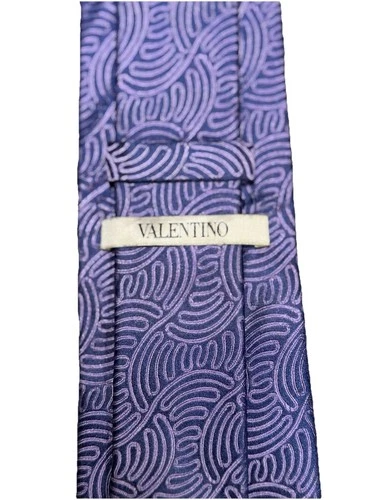 Mens Valentino Tie Made In Italy Purple Abstract Pattern - photo 3