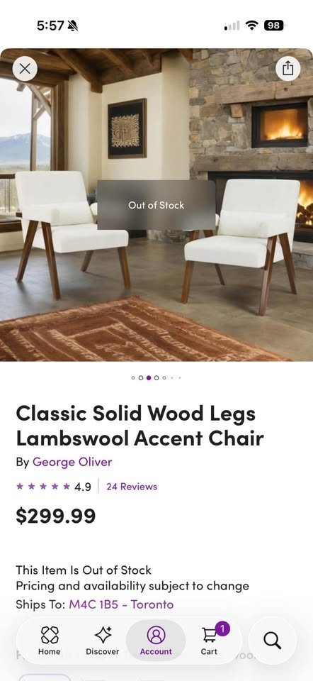 Like-New Mid-Century Accent Chair (Solid Wood / Stain Resistant) - photo 5