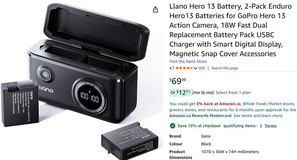 GoPro Hero 13 Dual Battery Pack with USB-C Charger - photo 2