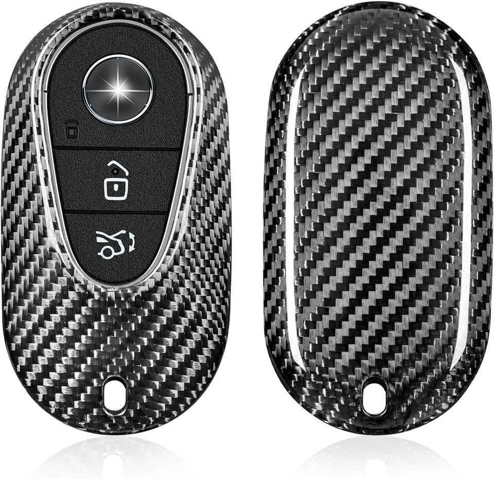 Mercedes-Benz Carbon Fiber Style Key Fob Cover (4-Button)