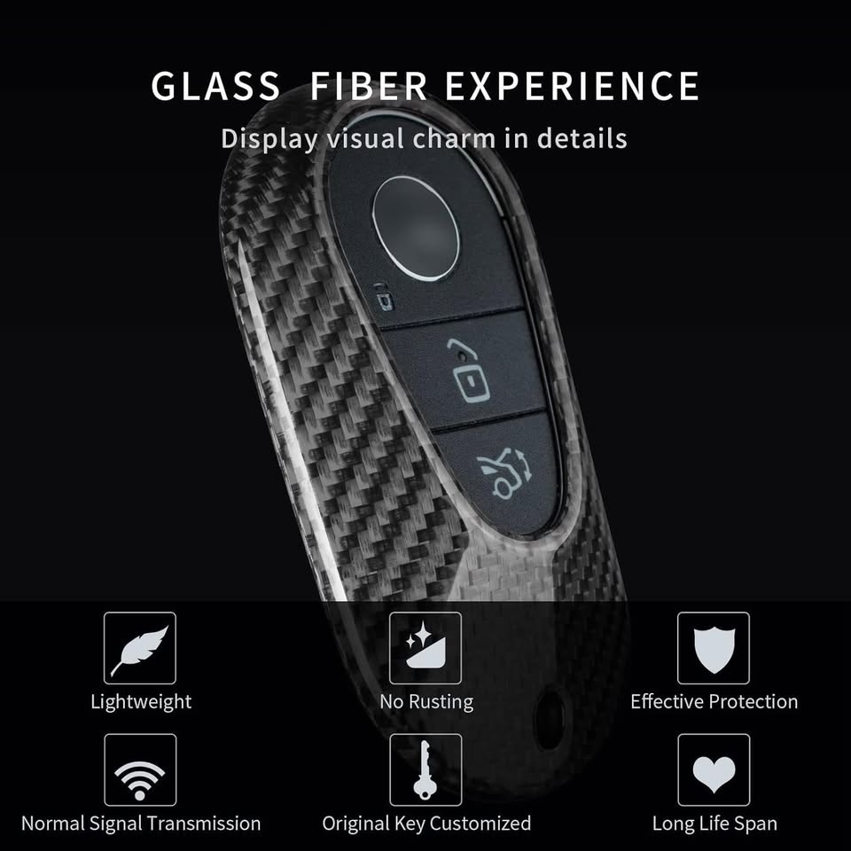 Mercedes-Benz Carbon Fiber Style Key Fob Cover (4-Button) - photo 5