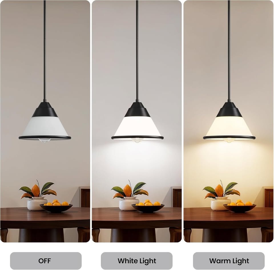 Adjustable Vintage Glass Pendant Light (Black) - photo 4