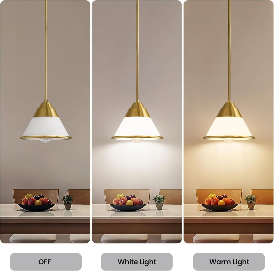 Milk Glass Pendant Light - Vintage Style (Gold) - photo 3