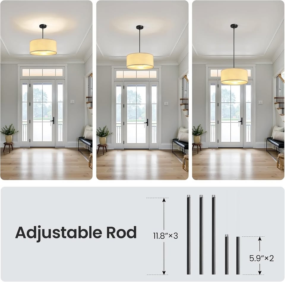 3-Light Adjustable Chandelier - Kitchen Island Ceiling Light - photo 5
