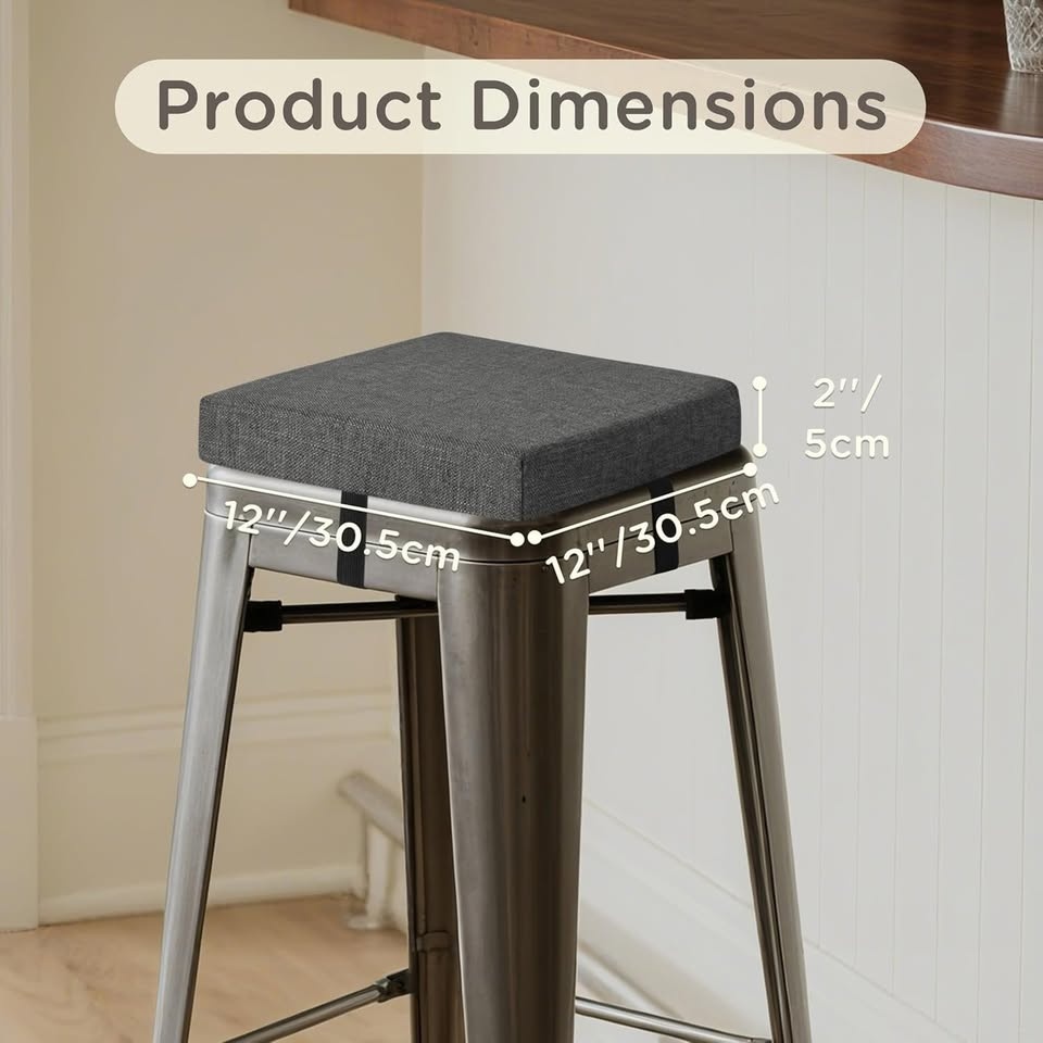 Bar Stool Cushions - Set of 4 Dark Grey - photo 4