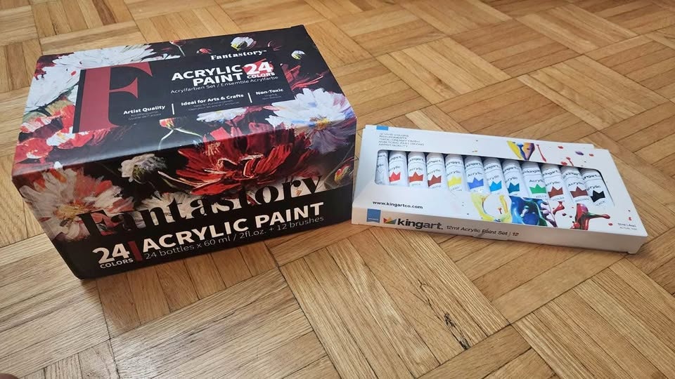 Acrylic Paint Bottles & Tubes (24+12) - 2oz Bottles + Free Canva
