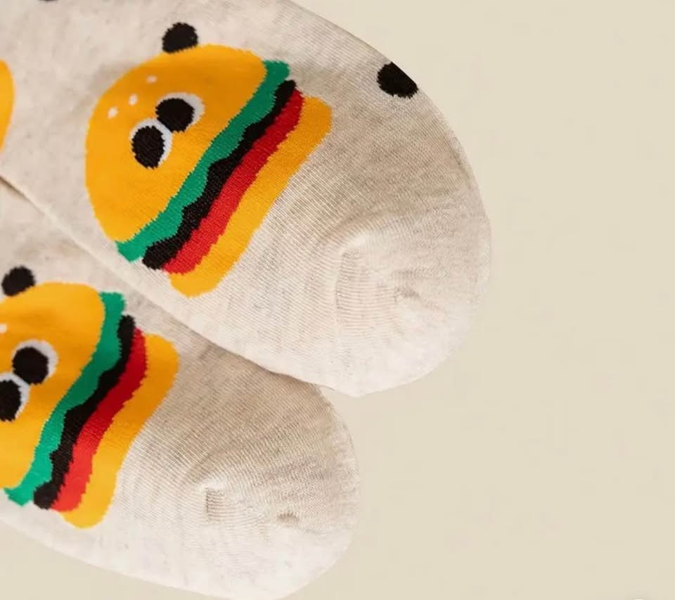 5 Pairs of Crew socks food cartoon fashion trendy - photo 4