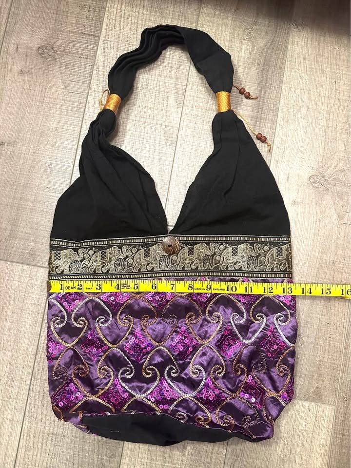 Thai Shoulder Bag, Sequin Embroidered, Multi Colour, Boho Chic - photo 4