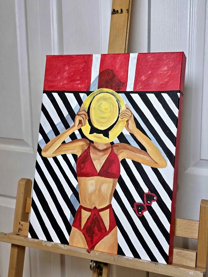 ACRYLIC PAINTING SUMMER RED AESTHETIC
