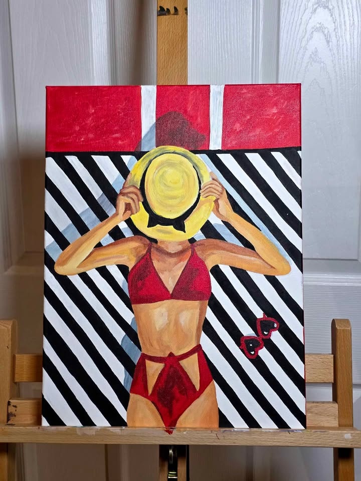 ACRYLIC PAINTING SUMMER RED AESTHETIC - photo 2