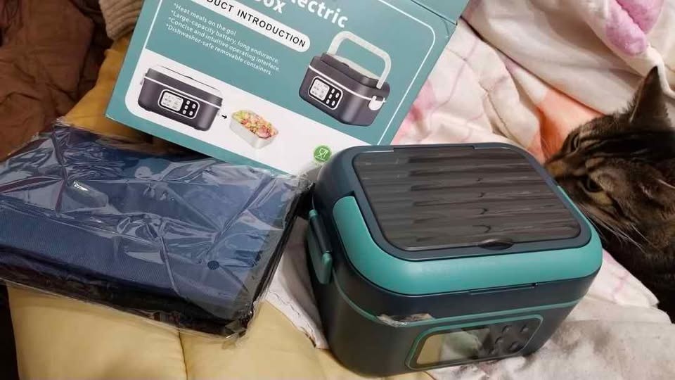 New Electric Lunch Box teal and gray with carrying bag - photo 3