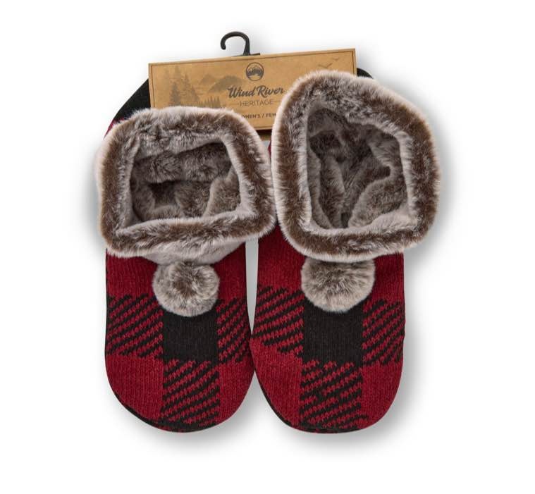 WindRiver Women's Heritage Plaid Chenille Booties Size 6-10 🧡