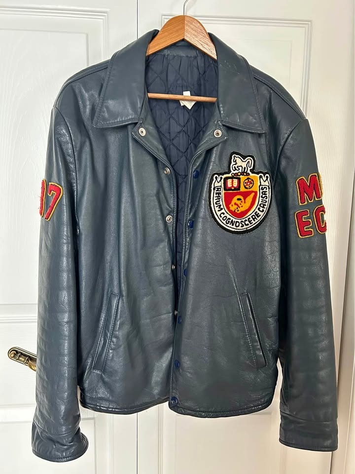 Vintage University of Guelph Leather Varsity Jacket '87 P/U Ward