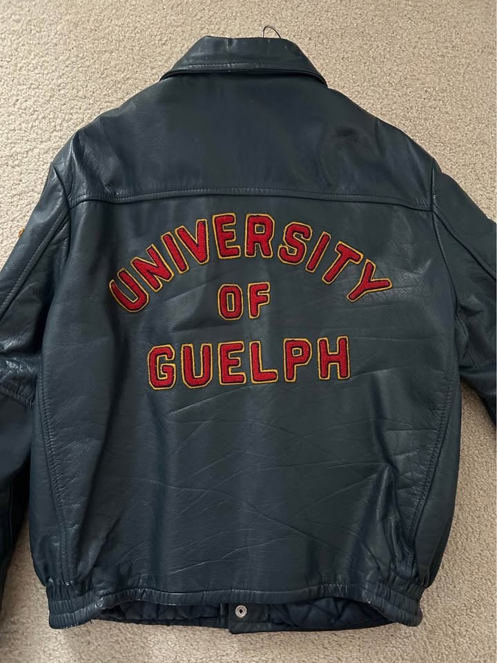 Vintage University of Guelph Leather Varsity Jacket '87 P/U Ward - photo 2