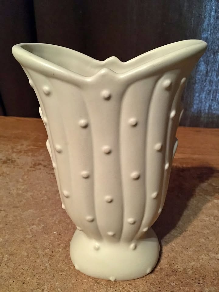 WHITE HALLMARK VASE 6.75"