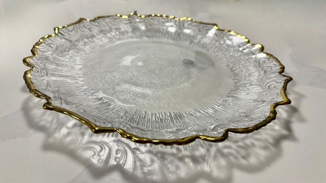 Handmade Transparent Wedding Ceremony Plate 32 cm - photo 4