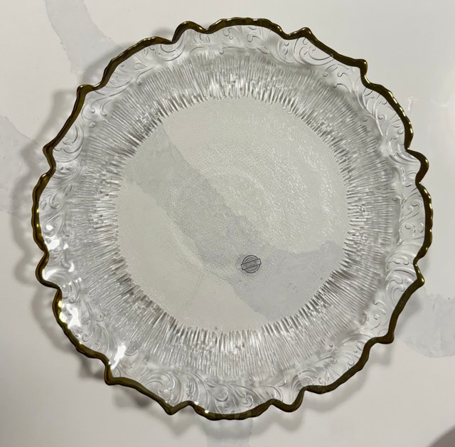 Handmade Transparent Wedding Ceremony Plate 32 cm - photo 5