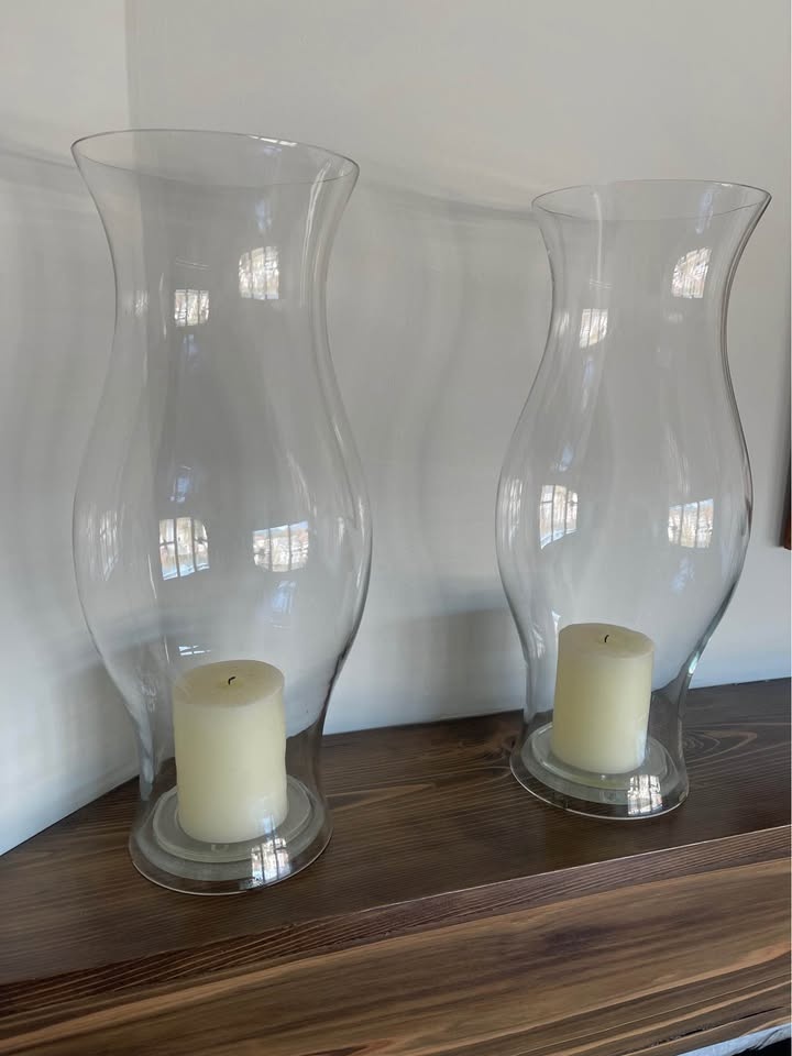Two Large Candle Hurricane Tubes - photo 2
